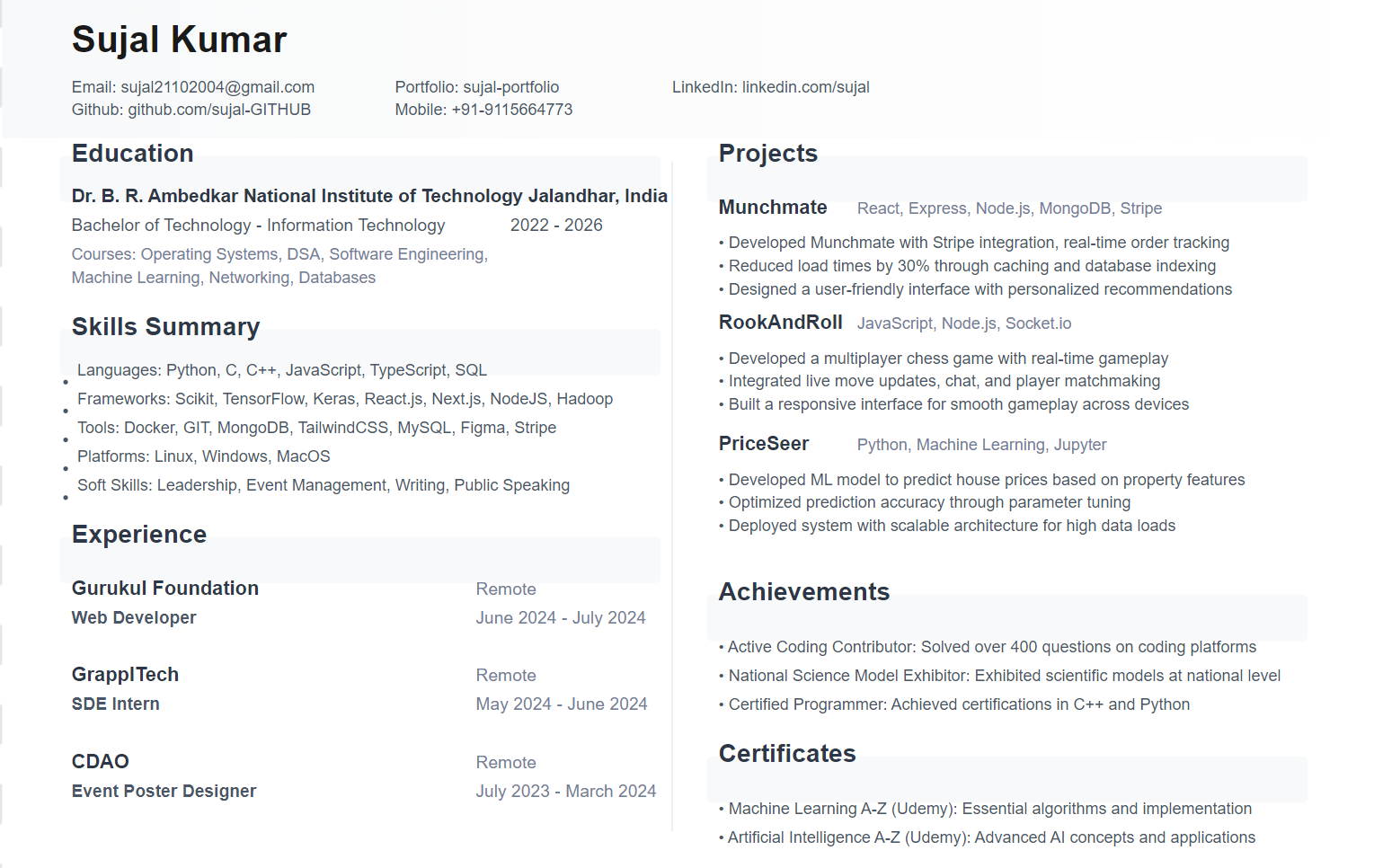 resume